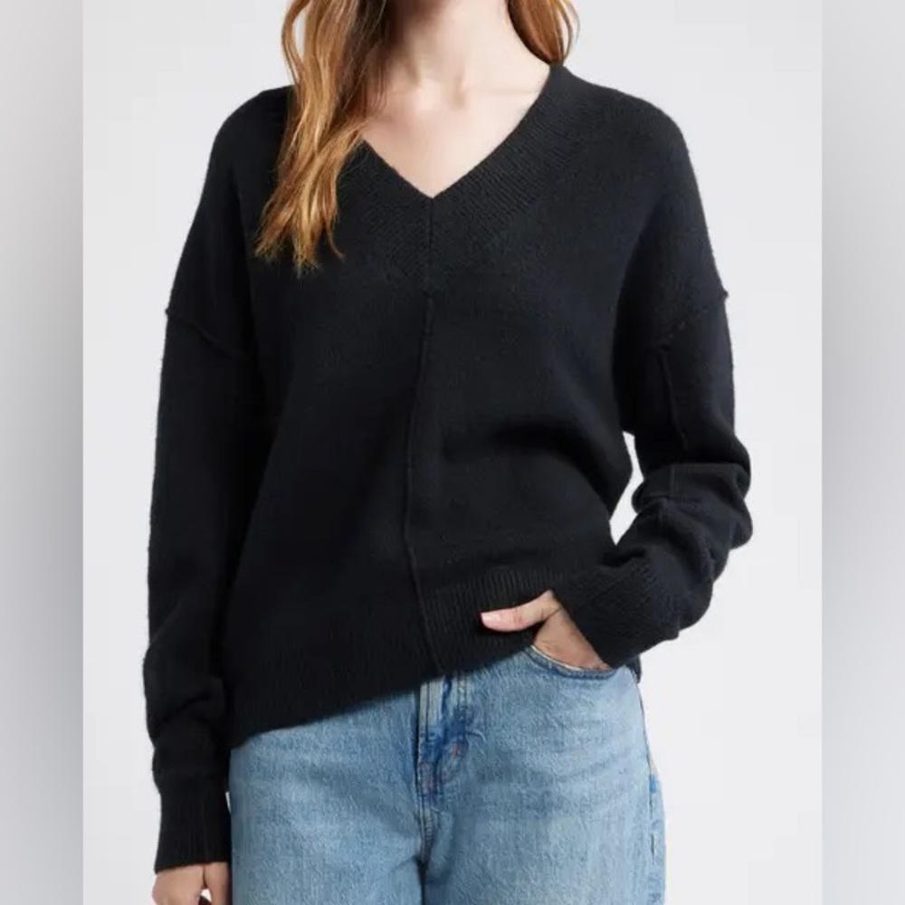 Madewell Black V-Neck Top